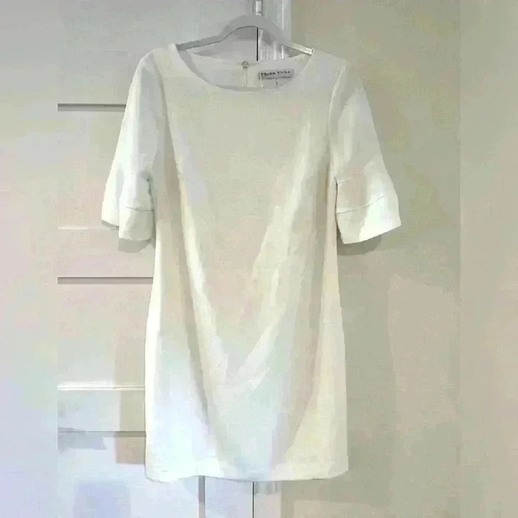 Trina Turk White Short Sleeve A-Line Dress- Size 4- NWT - Picture 1 of 4